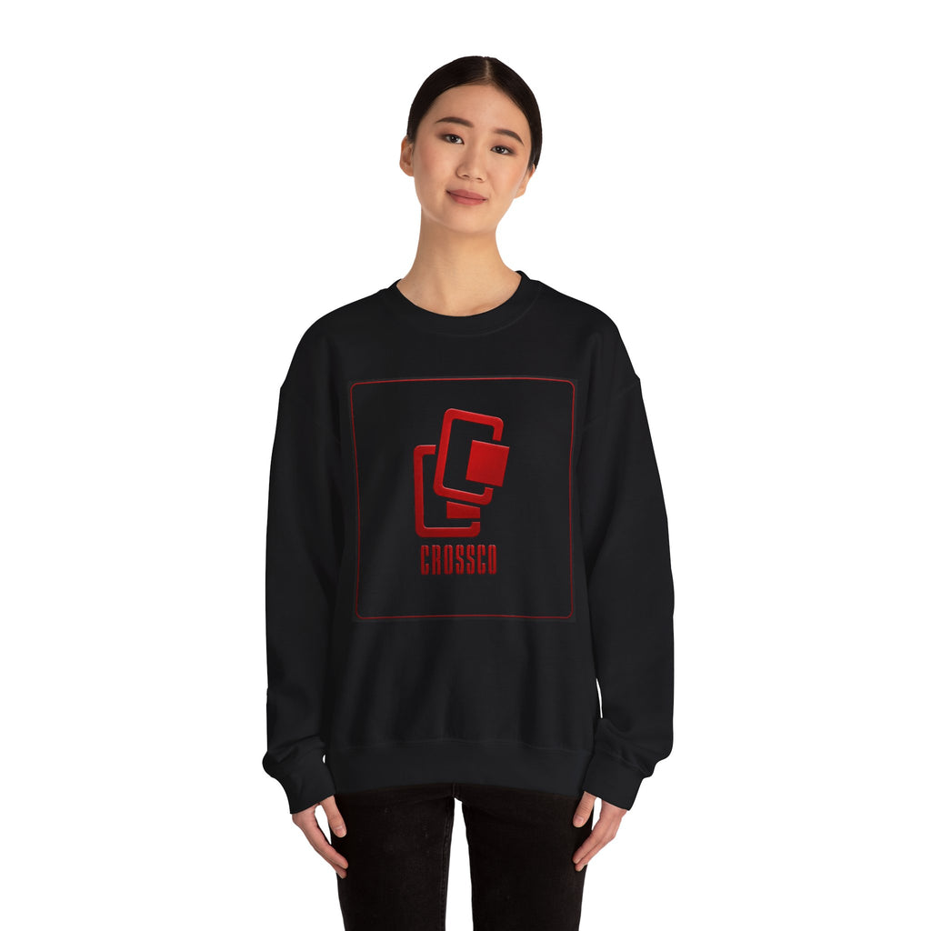 CrossCo Logo Sweatshirt — Red Block Graphic Crewneck