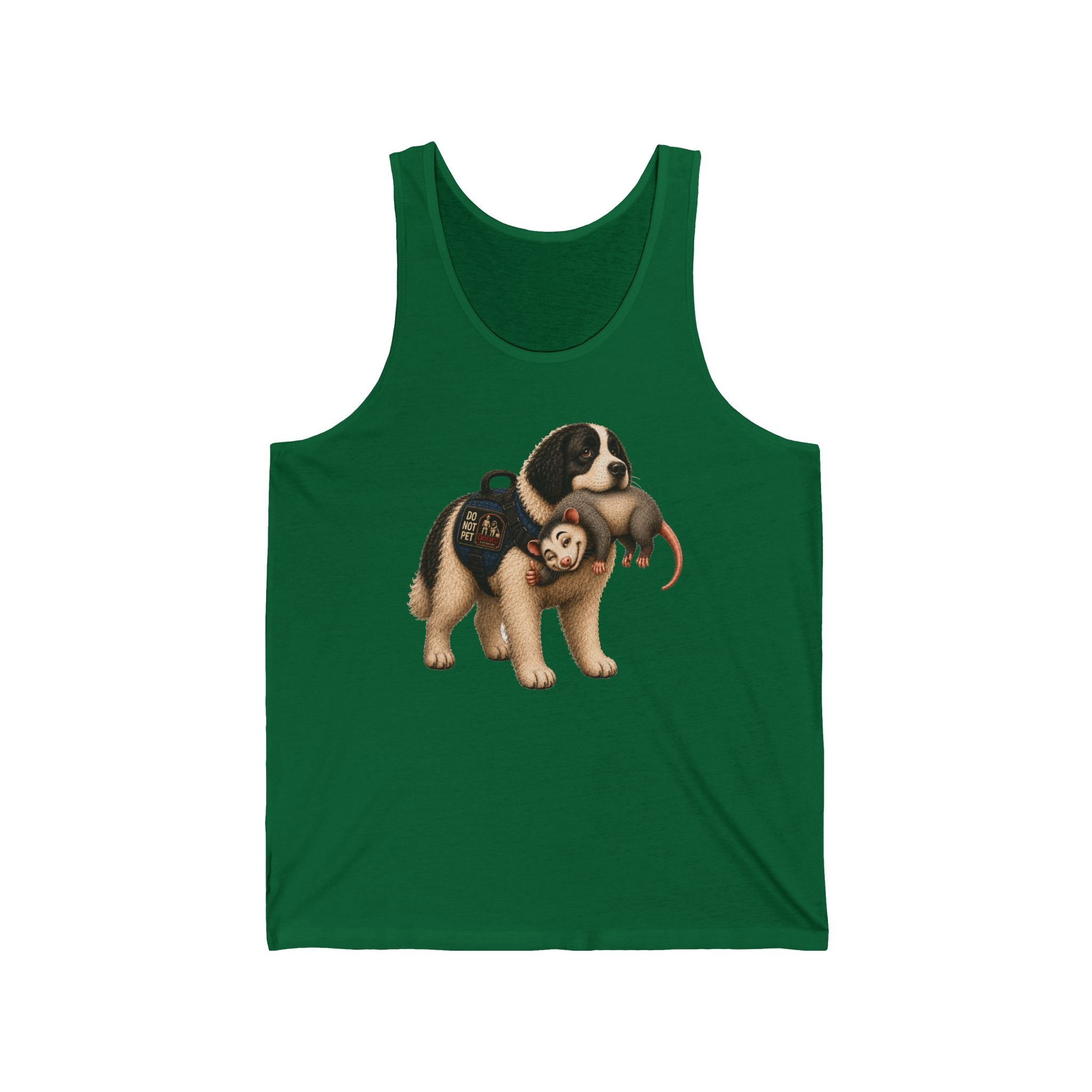 Landseer Newfoundland Tank Top — Cute Ollie Service Dog/Awesome Possum Graphic Tank