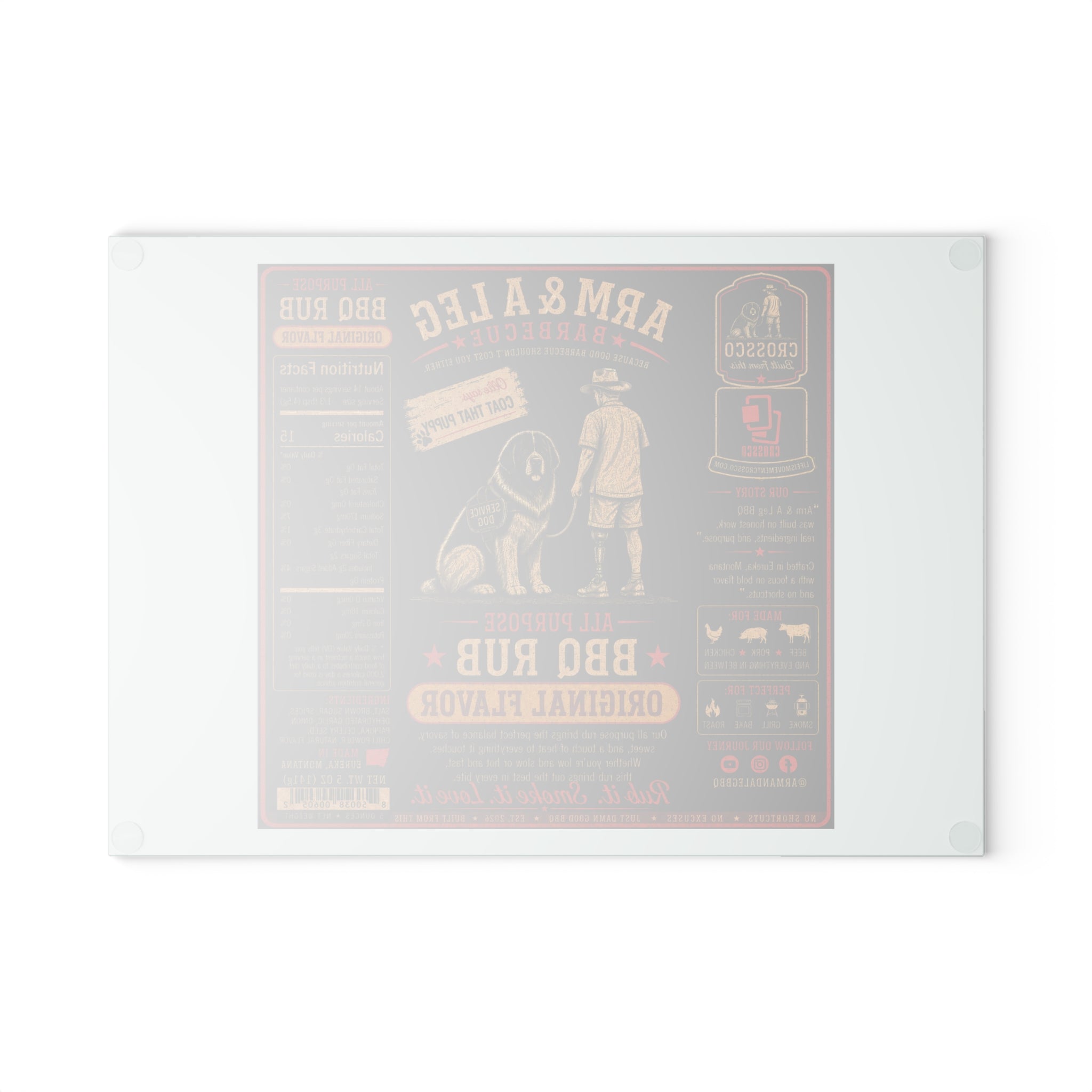 Arm & A Leg Barbecue Original Flavor Glass Cutting Board