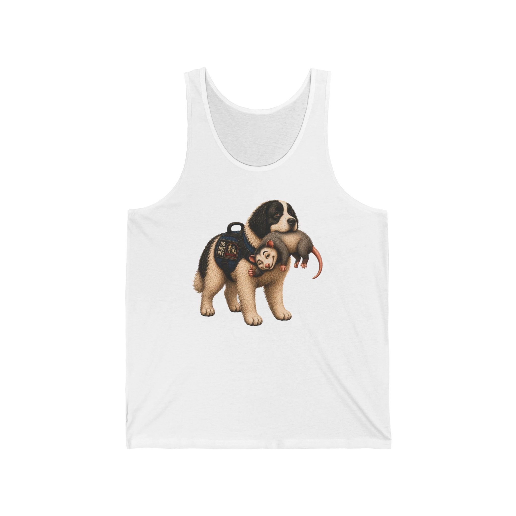 Landseer Newfoundland Tank Top — Cute Ollie Service Dog/Awesome Possum Graphic Tank