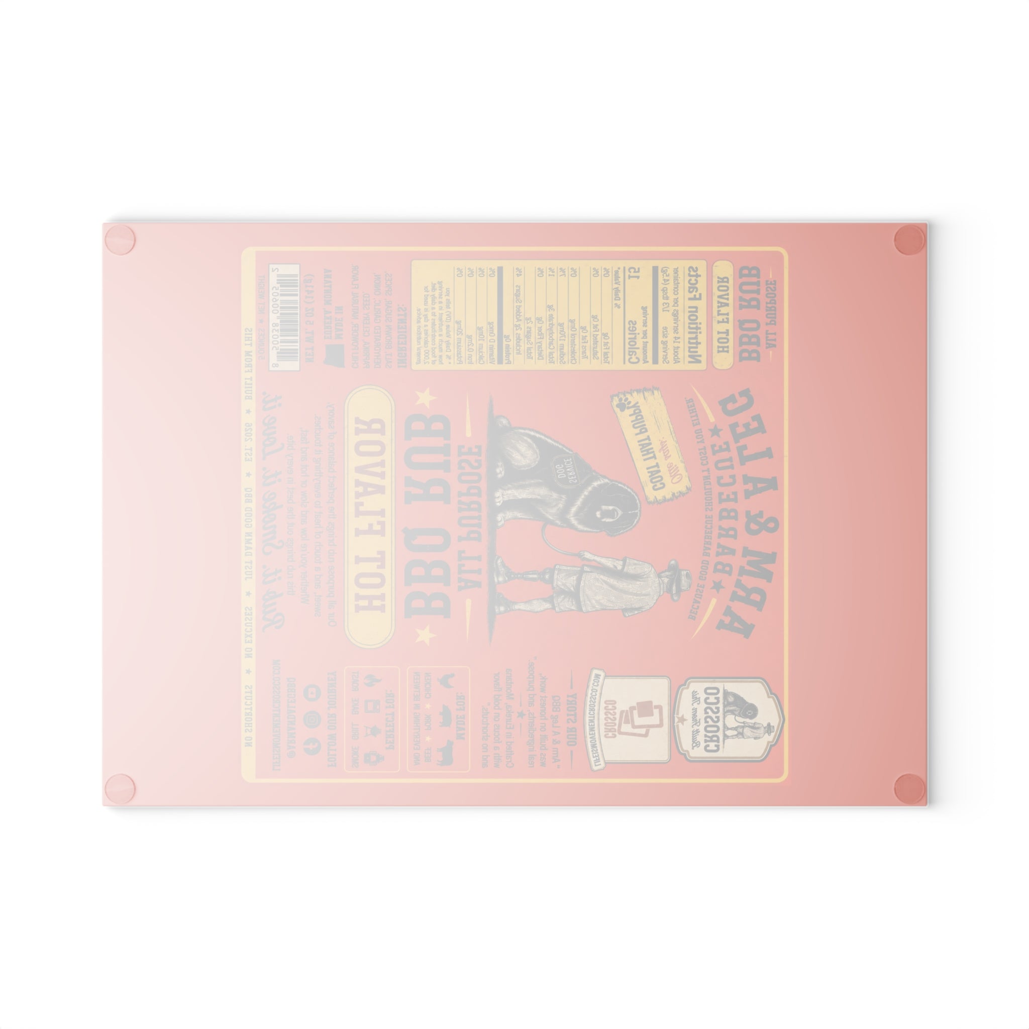 Arm & A Leg Barbecue Hot Flavor Glass Cutting Board