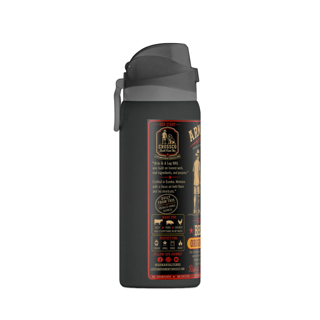 Arm & A Leg BBQ Rub Insulated Water Bottle — 32oz Oasis Thermal Flask with ‘Arm & A Leg’ Vintage BBQ Label