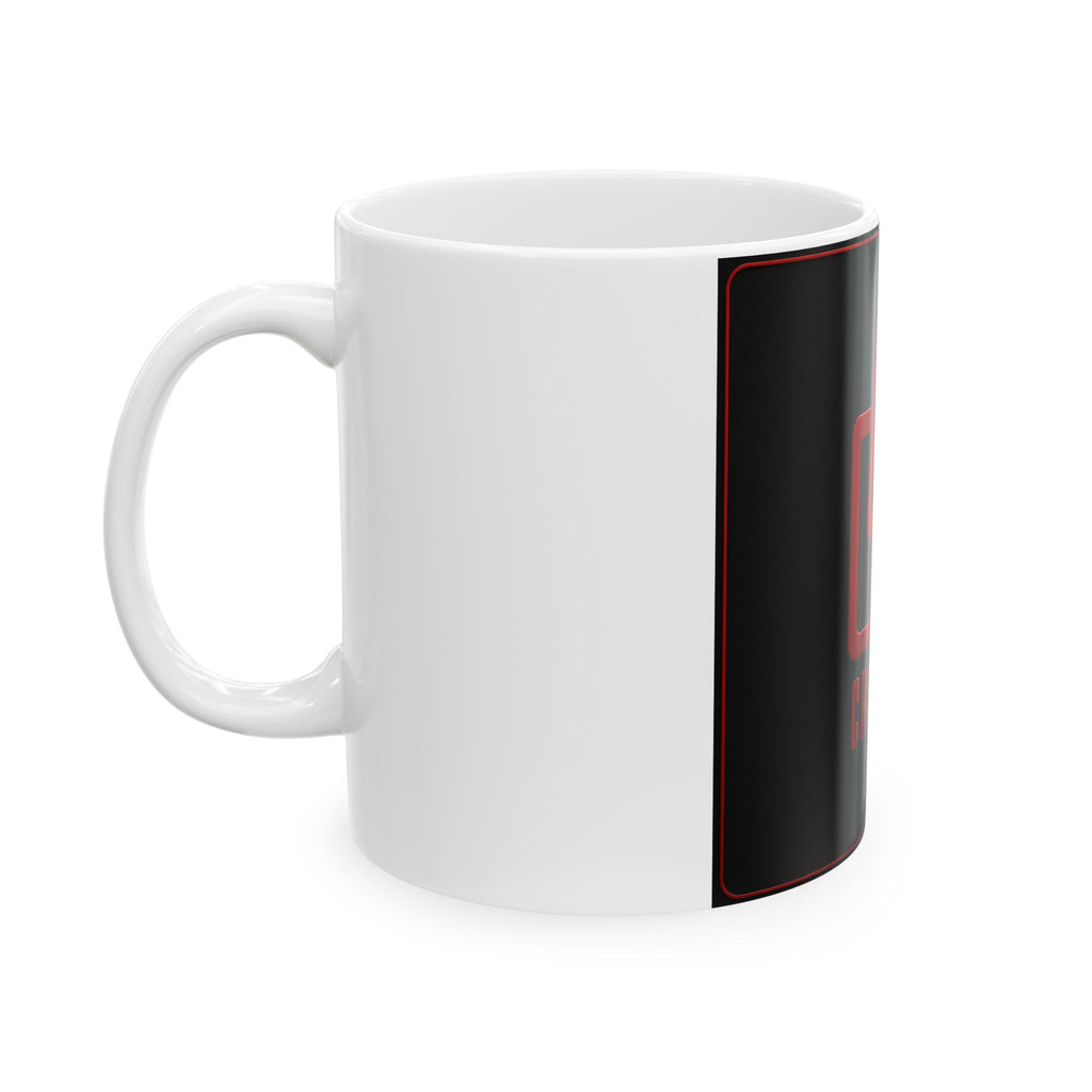 Crossco Logo Ceramic Mug — Black & Red Branded Coffee Cup (11oz, 15oz)