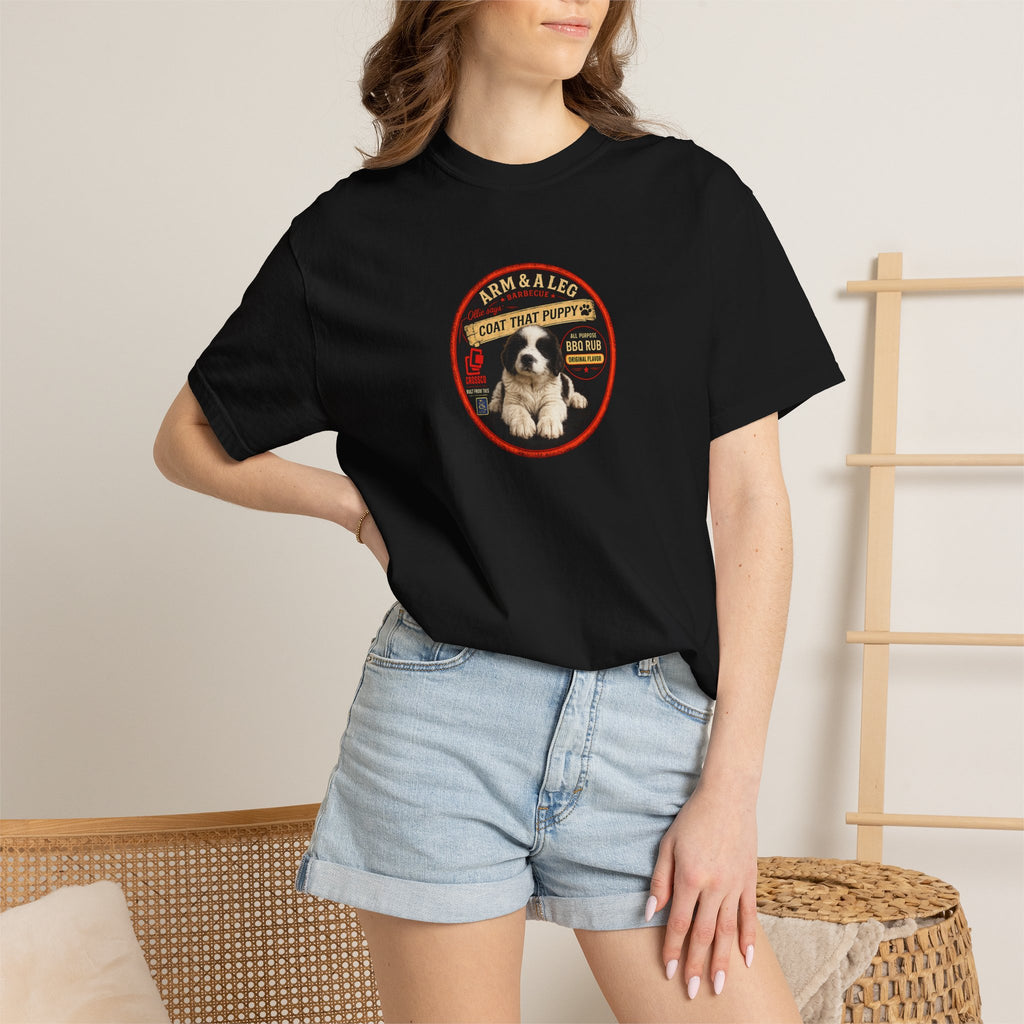 Arm & A Leg BBQ T-Shirt – “Coat That Puppy” Ollie Landseer Newfoundland Tee
