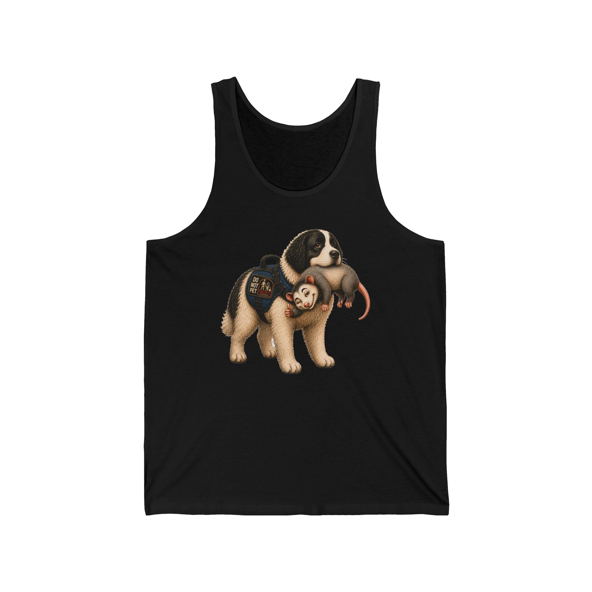 Landseer Newfoundland Tank Top — Cute Ollie Service Dog/Awesome Possum Graphic Tank
