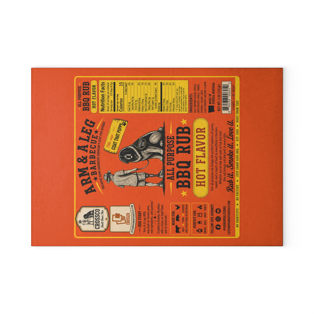 Arm & A Leg Barbecue Hot Flavor Glass Cutting Board