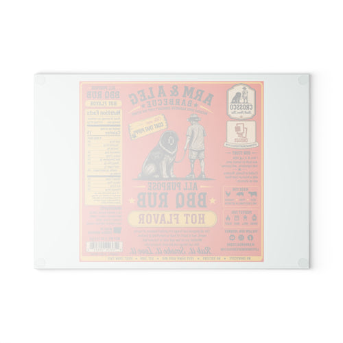 Arm & A Leg Barbecue Hot Flavor Glass Cutting Board