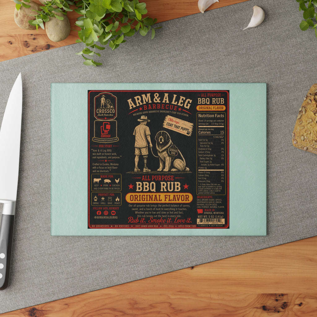 Arm & A Leg Barbecue Original Flavor Glass Cutting Board