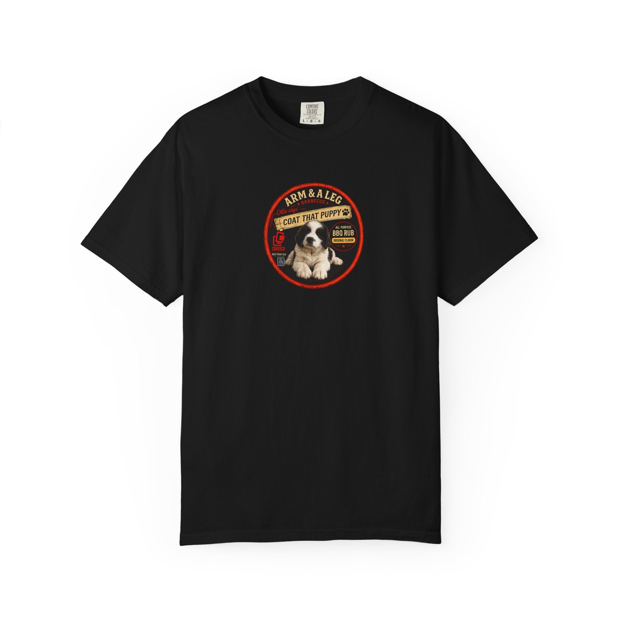 Arm & A Leg BBQ T-Shirt – “Coat That Puppy” Ollie Landseer Newfoundland Tee