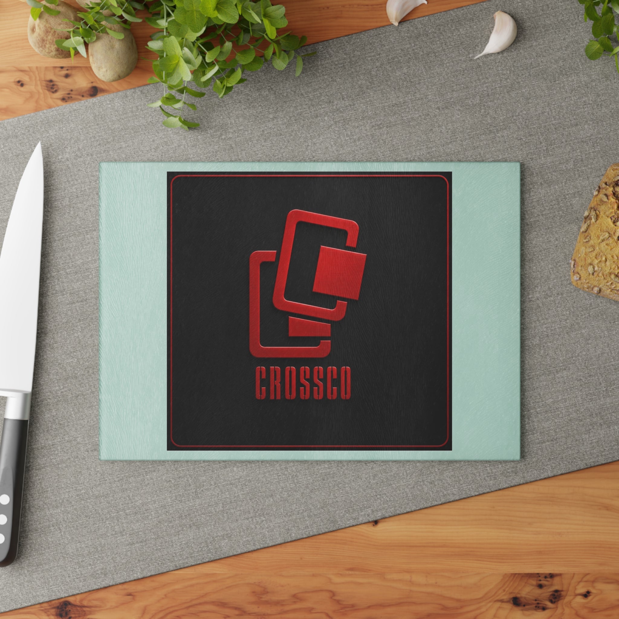 CrossCo Logo Glass Cutting Board