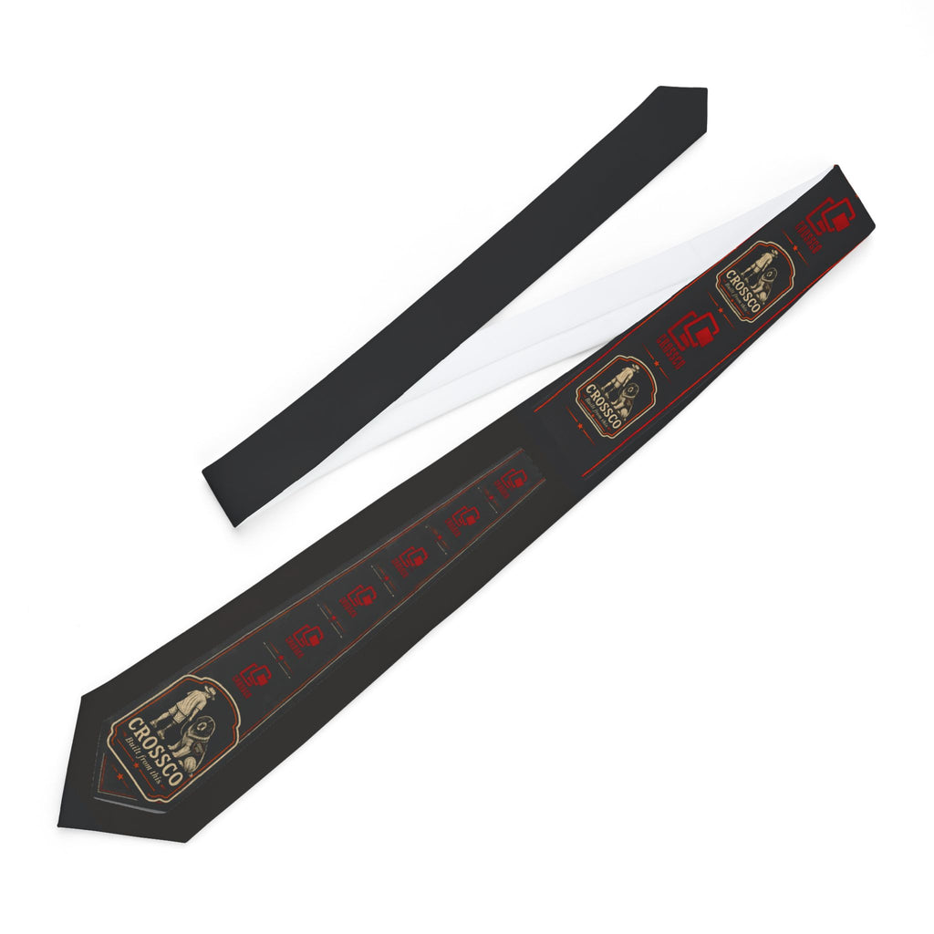 Necktie — Retro CrossCo Logo Dark  Necktie with Red Icon Strip