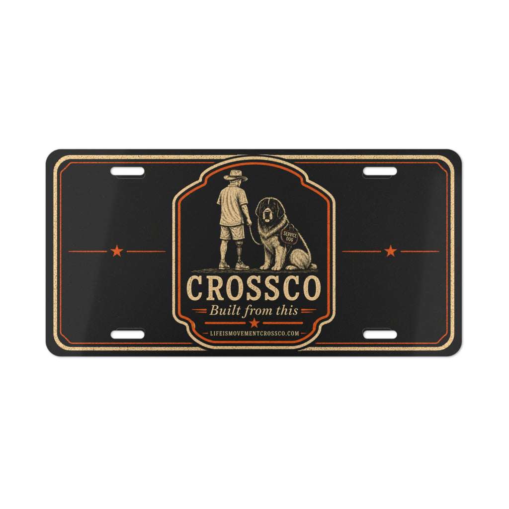 Vanity Plate - 'CROSSCO Built From This' Logo License Plate
