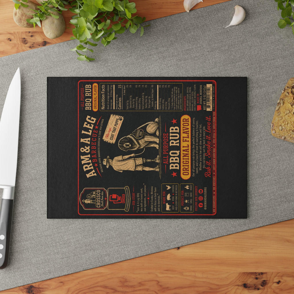 Arm & A Leg Barbecue Original Flavor Glass Cutting Board