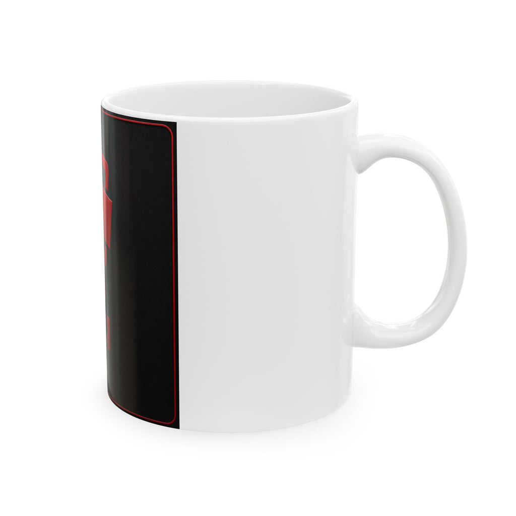 Crossco Logo Ceramic Mug — Black & Red Branded Coffee Cup (11oz, 15oz)