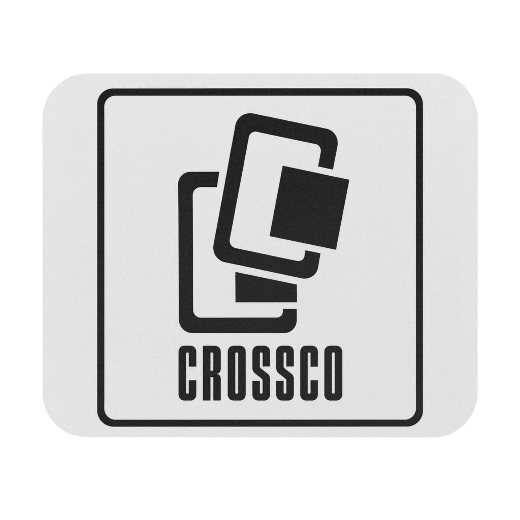 Crossco Logo Mouse Pad — Minimalist Black & White Rectangular Desk Pad