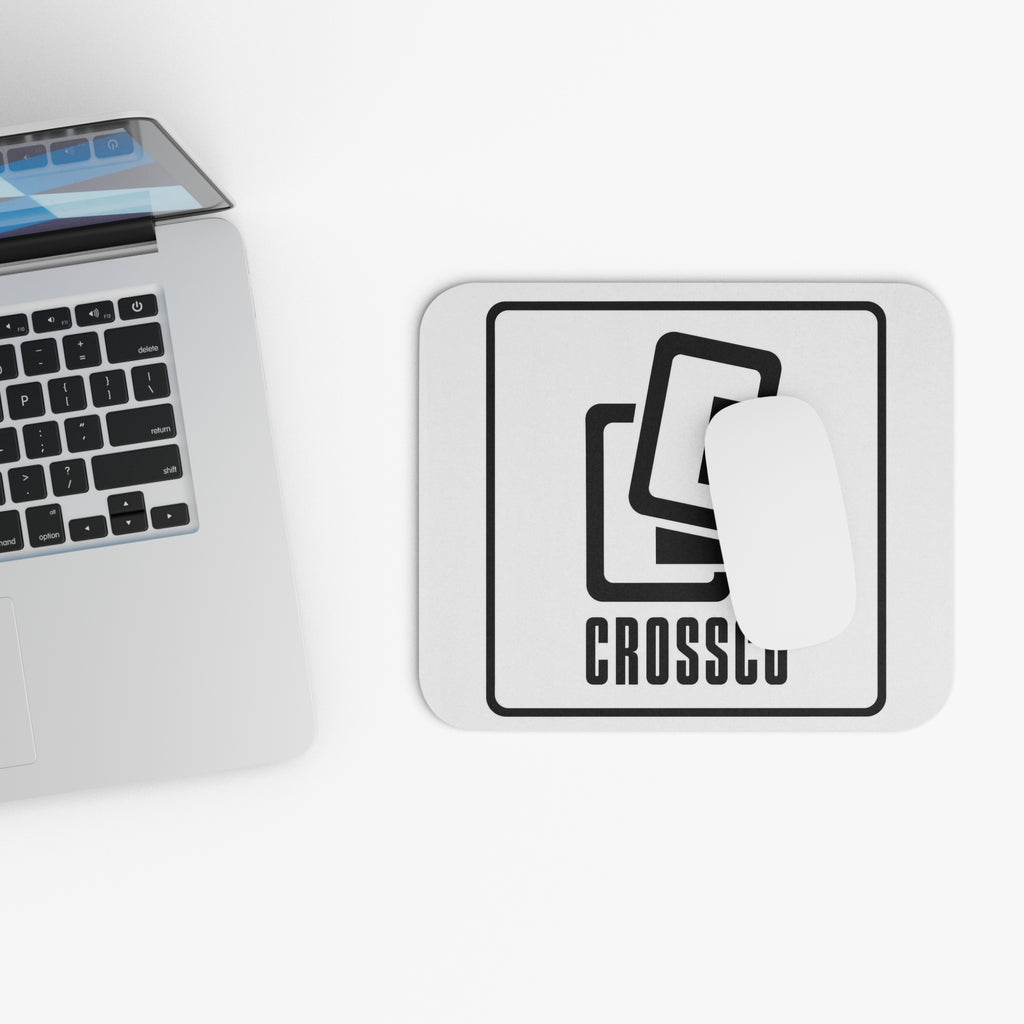 Crossco Logo Mouse Pad — Minimalist Black & White Rectangular Desk Pad