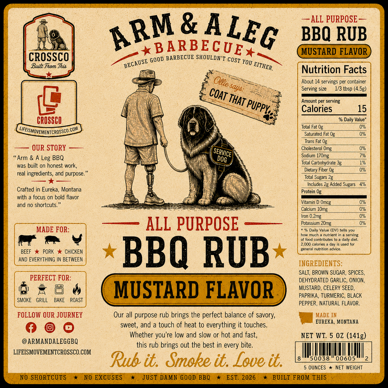 Arm & A Leg Barbecue All Purpose BBQ Rub