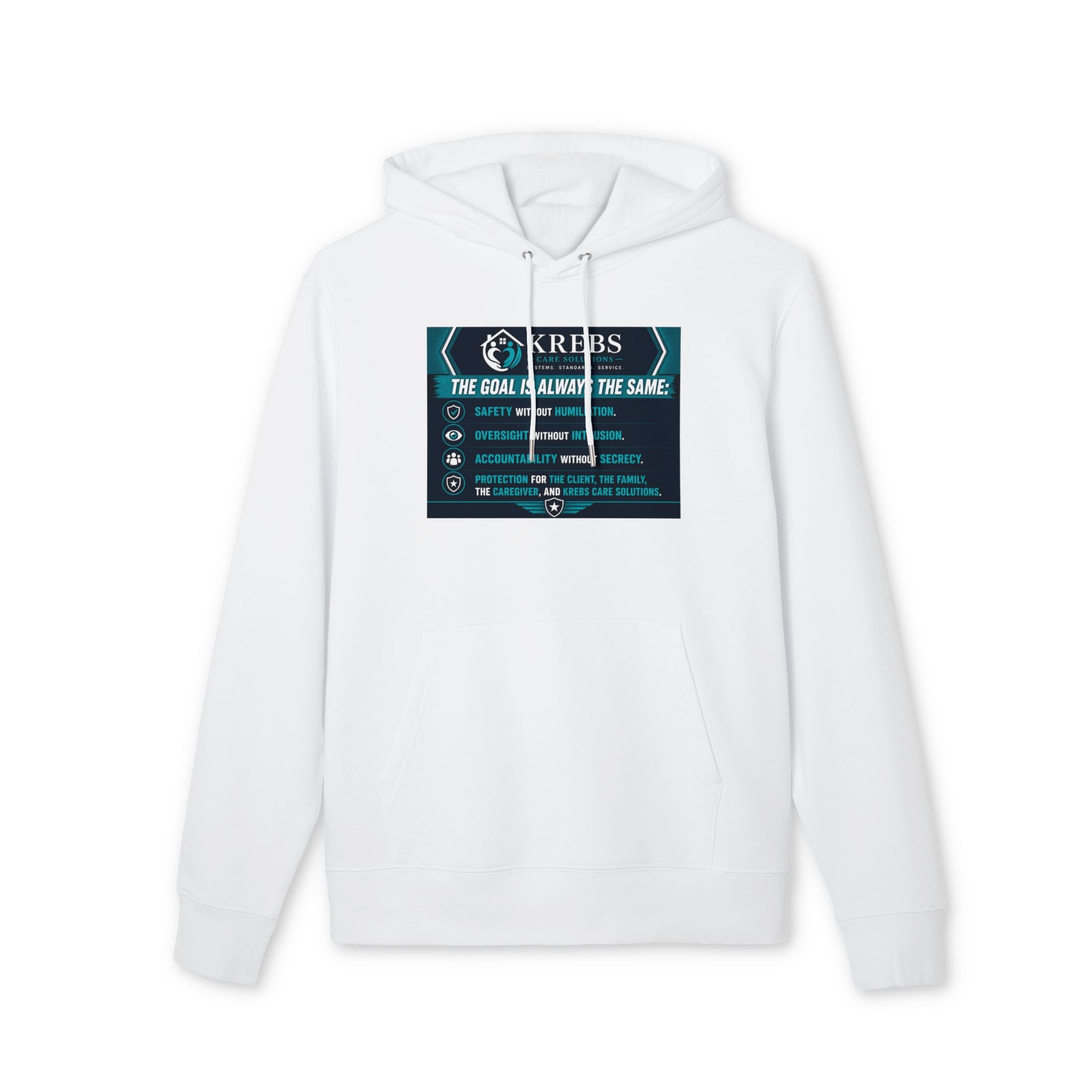 Krebs Care Solutions Goal Hoodie — “The Goal Is Always the Same” Graphic Pullover