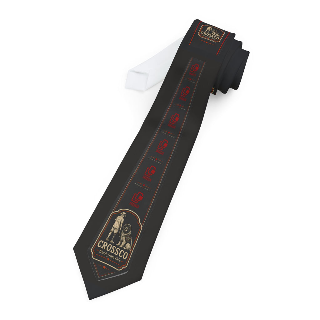Necktie — Retro CrossCo Logo Dark  Necktie with Red Icon Strip