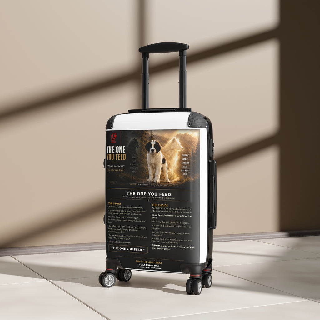 CrossCo “The One You Feed” Rolling Suitcase