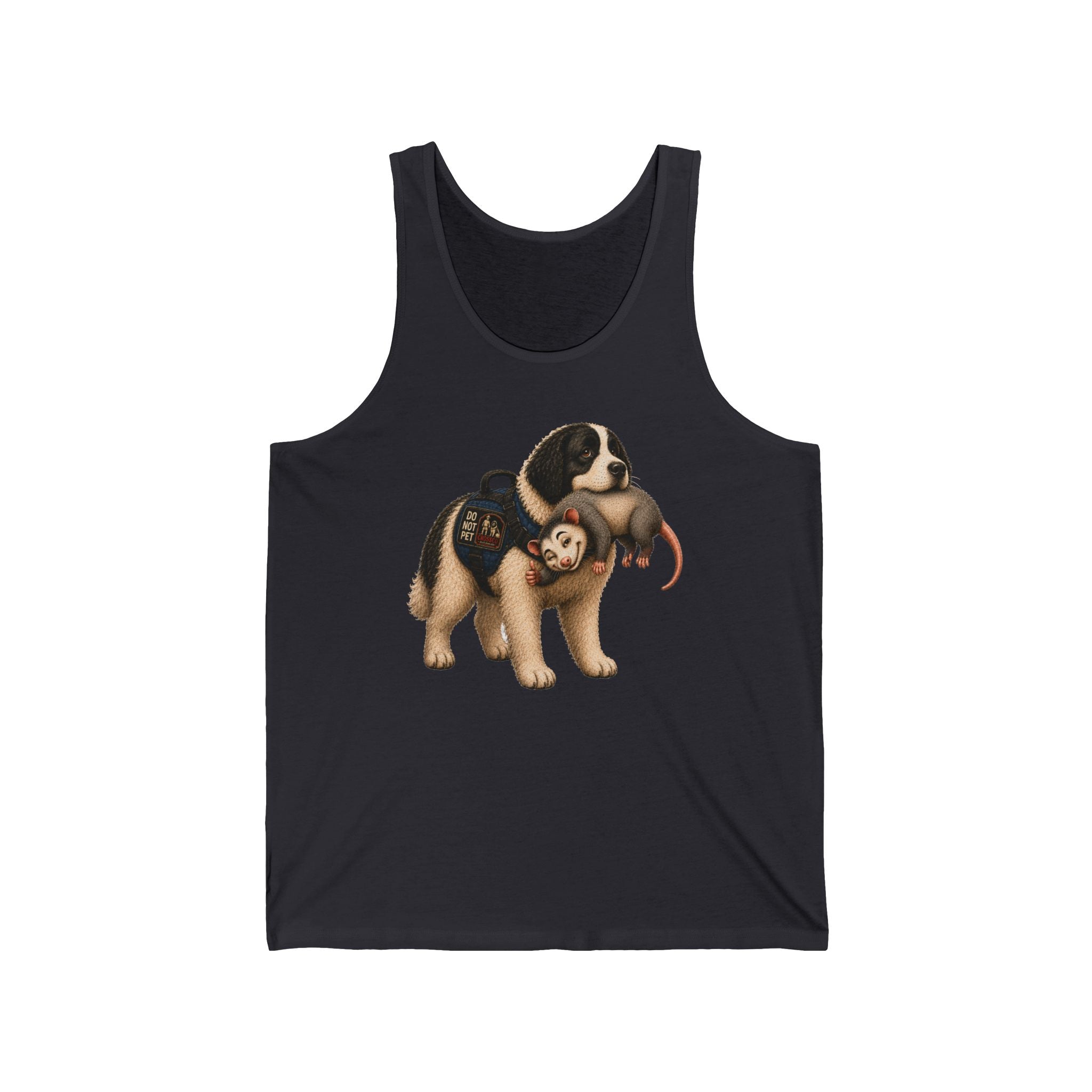 Landseer Newfoundland Tank Top — Cute Ollie Service Dog/Awesome Possum Graphic Tank