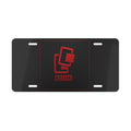 Custom Red CrossCo Logo Vanity Plate - Glossy Black or Brushed Aluminum License Plate