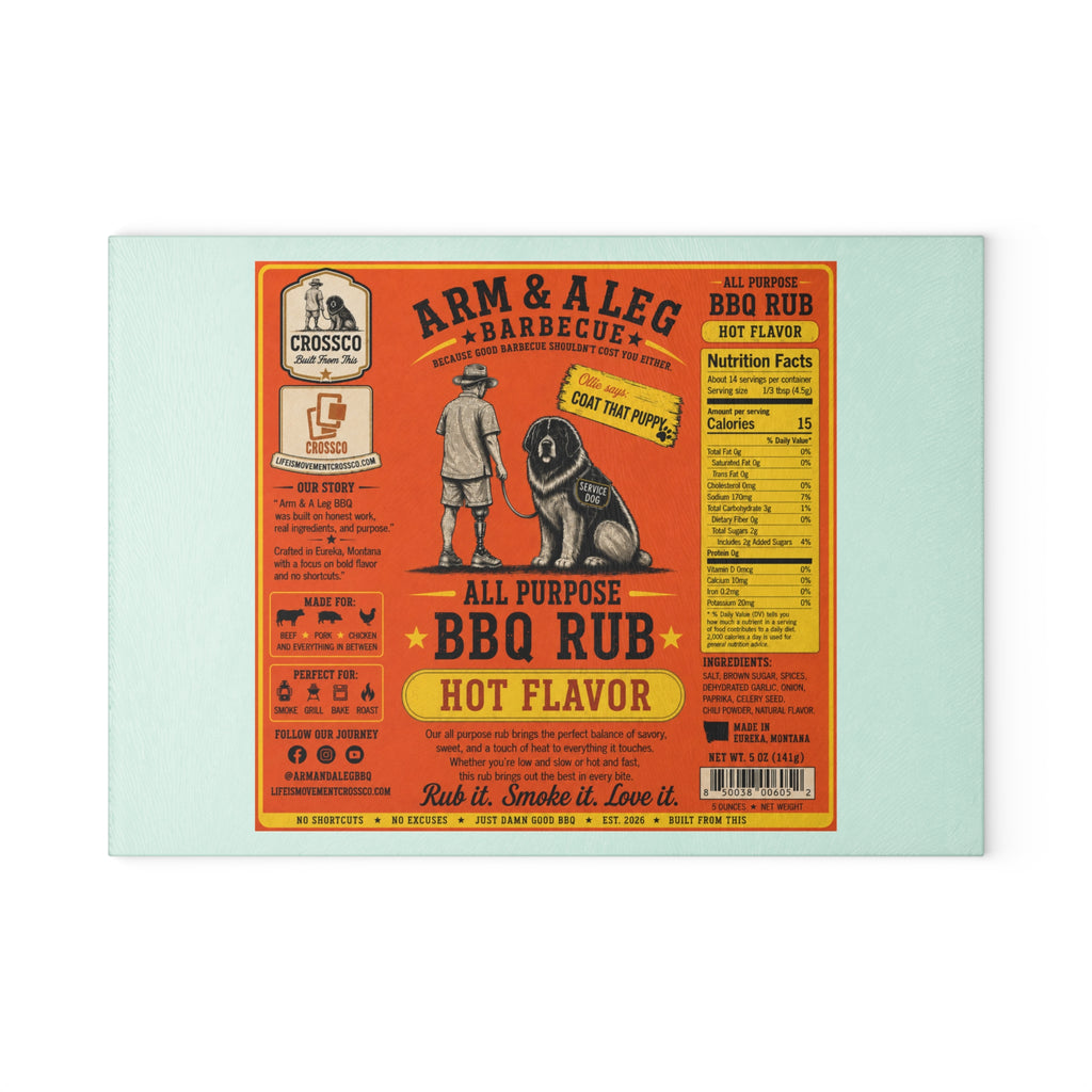 Arm & A Leg Barbecue Hot Flavor Glass Cutting Board