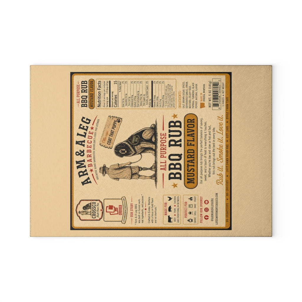 Arm & A Leg Barbecue Mustard Flavor Glass Cutting Board