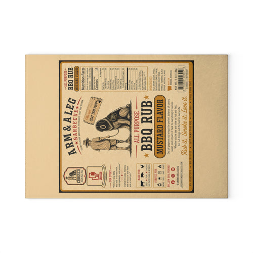 Arm & A Leg Barbecue Mustard Flavor Glass Cutting Board