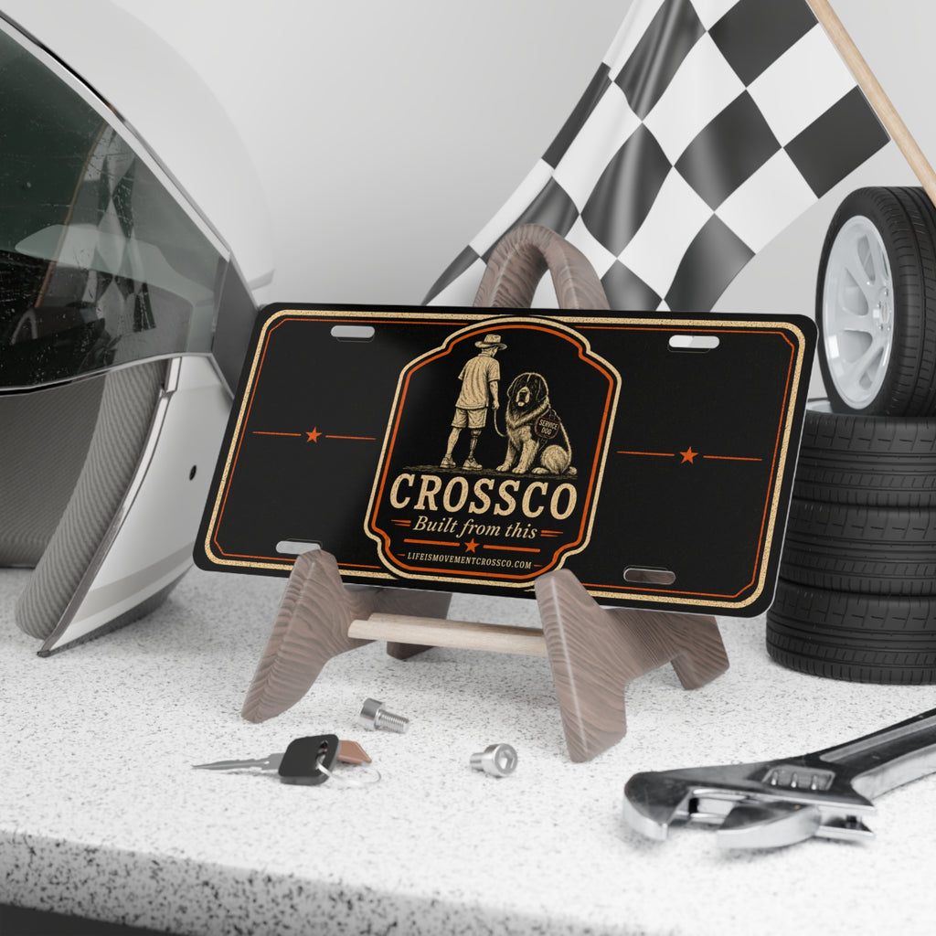 Vanity Plate - 'CROSSCO Built From This' Logo License Plate