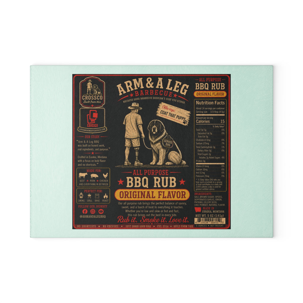 Arm & A Leg Barbecue Original Flavor Glass Cutting Board